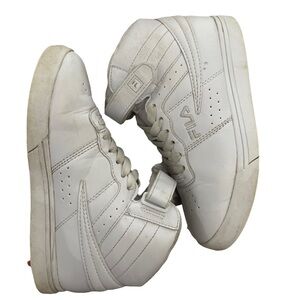 FILA White On White High Top Sneakers Shoes - size 2.5